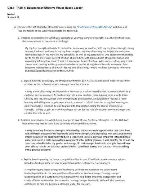 D253 Task 1 - Completed task 1 - D253 - TASK 1: Becoming an Effective