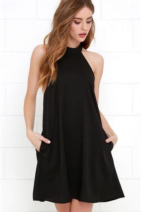 Black Halter Dress Casualcocktaildress Black Dress Black Dresses Casual Long Sleeve Lace Dress