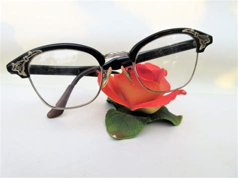 Vintage Eyeglasses Aluminum Eyeglasses Bausch Lomb Glasses Cat Eye Frames 1950s