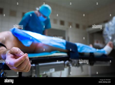 Unidentified Boy Undergoing A Surgery Focus On The Monitor With Vital