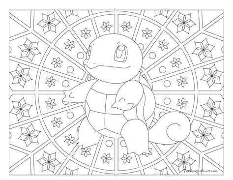 Gambar Squirtle Pokemon Coloring Page Windingpathsart Pages Adults