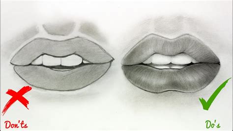 With this method, you can draw all types of lips: DOs & DON'Ts: How to Draw Realistic Lips / Mouth - Easy ...