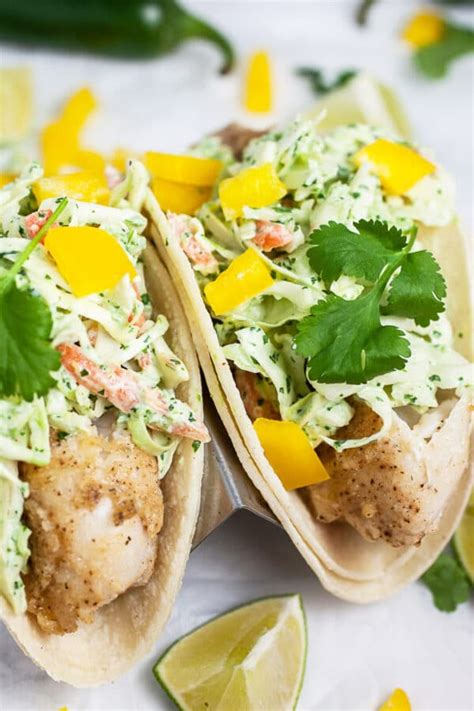 Fish Tacos With Cilantro Lime Slaw The Rustic Foodie