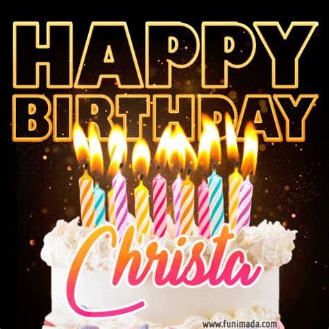 Christa Animated Happy Birthday Cake  Image For Whatsapp