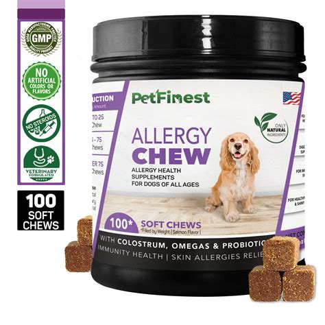 Petfinest Allergy Chew Relief Immune Pet Dog Vitamin Supplement Skin