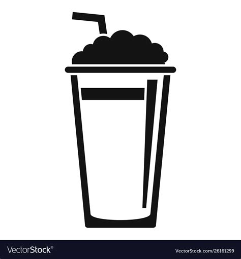 Ice Coffee Cup Icon Simple Style Royalty Free Vector Image