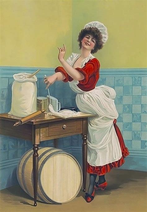 Retro Woman Baking Images Art Deco Poster Retro Poster Deco Poster