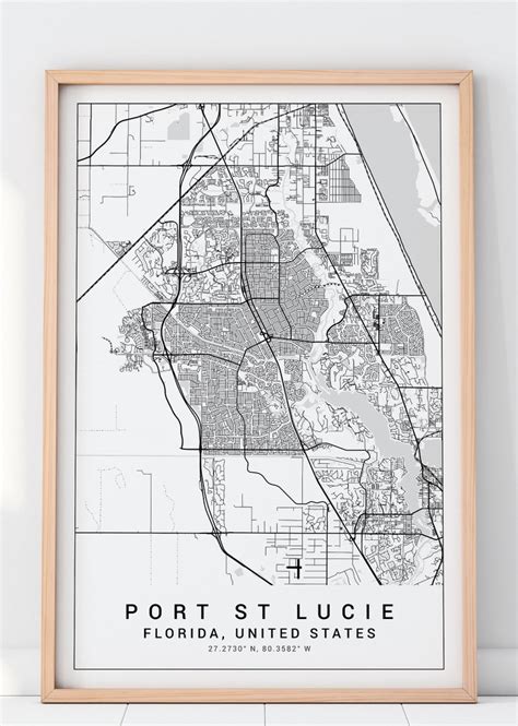 Port St Lucie Map Print Port St Lucie Poster Port St Etsy