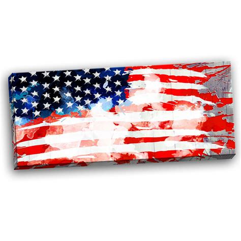 Abstract American Flag Canvas Wall Art Print With Images Flag Art