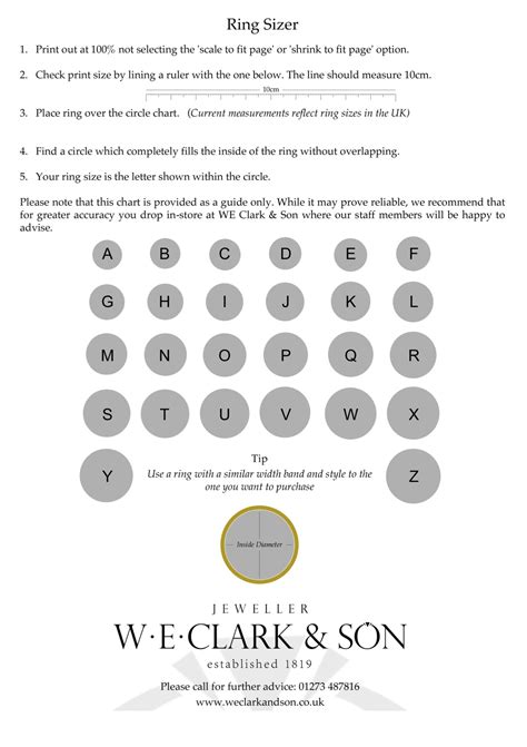 Ring Sizing We Clark Son Determine Ring Size Printable Ring Sizer