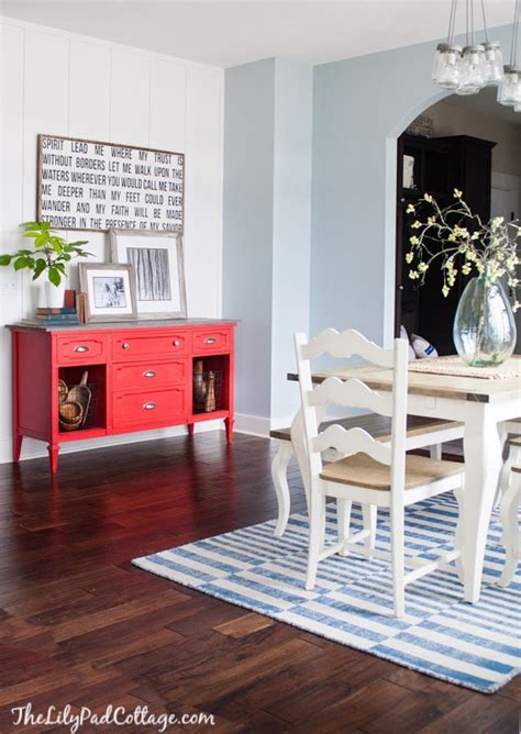 red buffet table  lilypad cottage