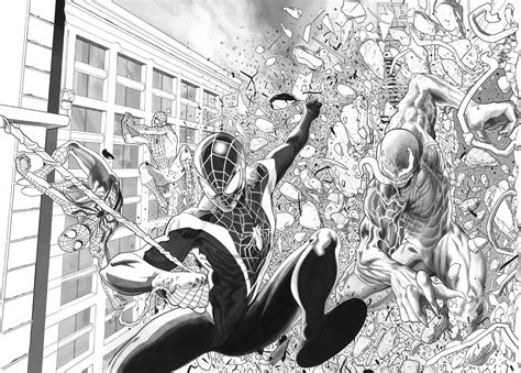 Spider Verse Miles Spider Man Venom In Comix Art Connect S Spider Man Comic Art Gallery Room