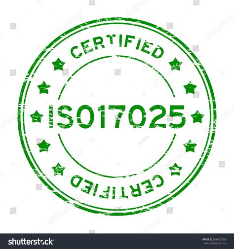Grunge Green Iso 17025 Certified Round Stock Vector 506657359