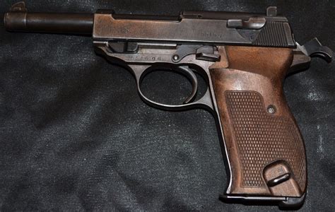 Walther P38 German Mauser P38 Pistol Grips Dark Brown Plastic With