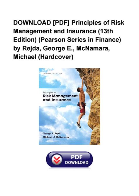 Book Principles Of Risk Management And Insurance Th Edition Pearson