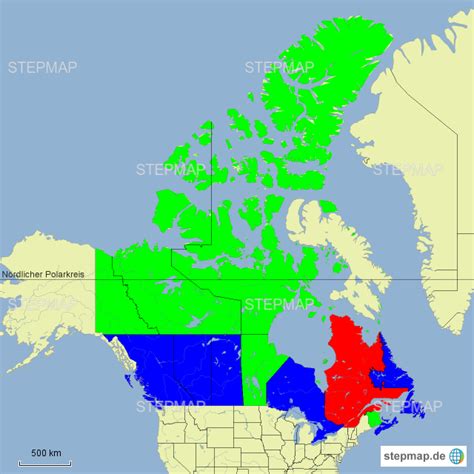 Торонто, монреаль, ванкувер, оттава, калгари, эдмонтон, квебек. StepMap - Kanada Sprachen - Landkarte für Kanada