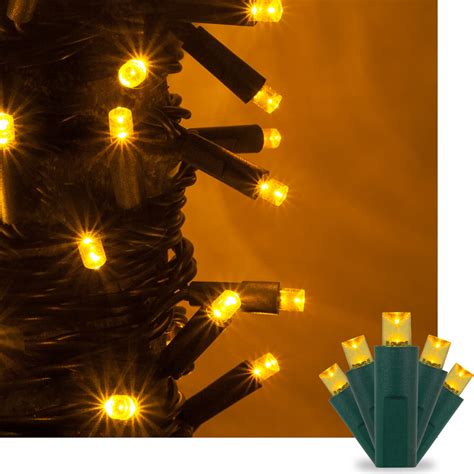 Kringle Traditions 5mm Gold Led Christmas Lights On Green Wire