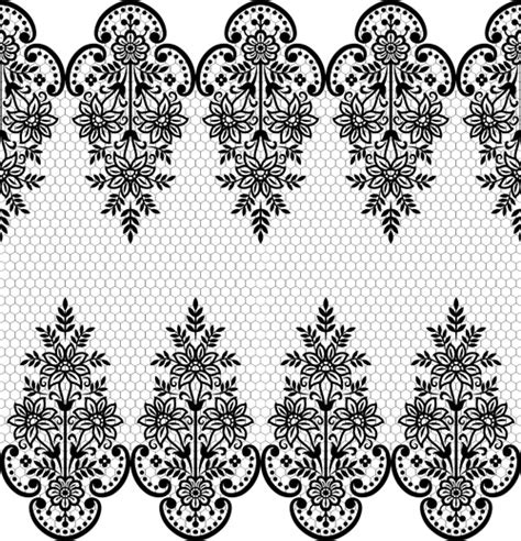 Seamless Black Lace Borders Vectors Vector Pattern Free Vector Free