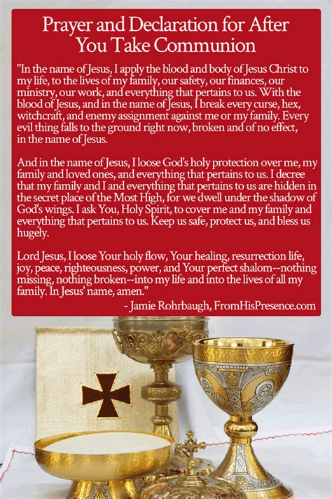 Prayer And Declaration For After You Take Communion Pin From His