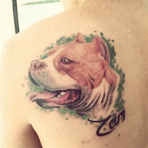 Tatuaje De La Raza De Perro Pitbull Tatuantes