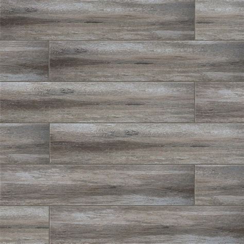 Distressed 8 In X 36 In Wood Look Porcelain Field Tile In Argento