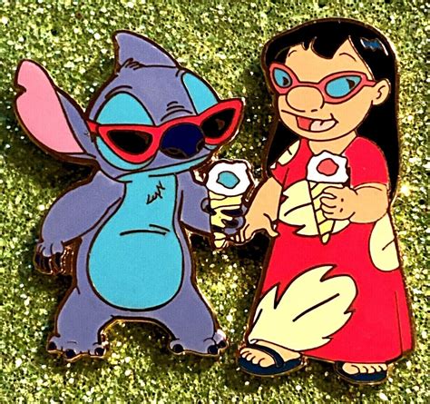 Disney Wdw 2003 Lilo And Stitch Wearing Sunglasses With Shaved Ice Pin