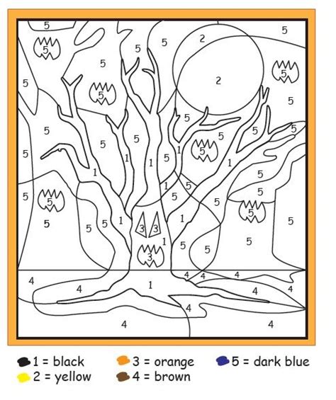 19 Eerie Halloween Color By Number Printable Pages For Free Kitty