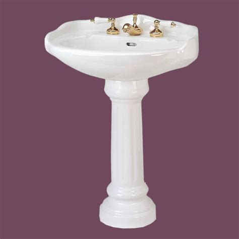 Installing a pedestal sink can create a sense of more space in your small bathroom because they take up less room than a conventional sink and vanity. Victorian Pedestal Sink White Bathroom 8" Widespread ...