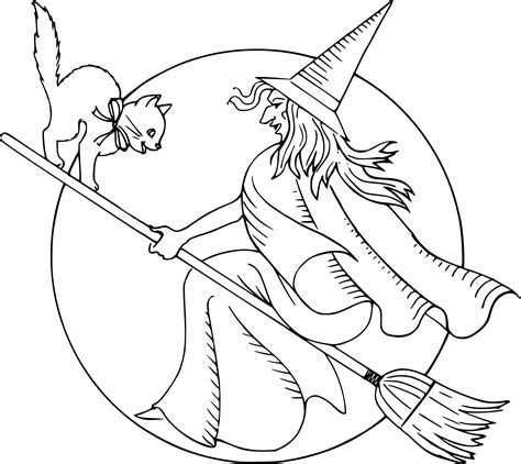 Tous Les Dessins D'halloween Et De Grandet De Sorciere - Coloriage Halloween sorcière dessin à imprimer sur COLORIAGES .info