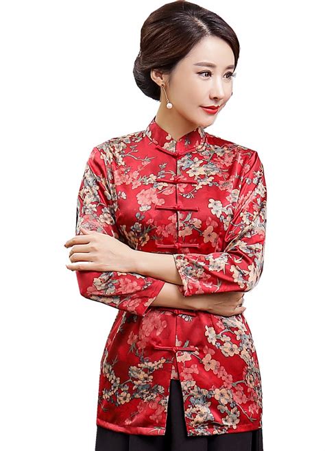 Shanghai Story Floral Cheongsam Shirt Qipao Top 34 Sleeve Chinese