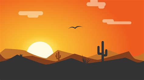 Wallpaper Sunset Desert Minimal Hd 4k Creative