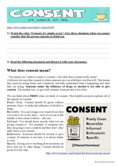 consent it s simple as tea creative… english esl worksheets pdf and doc