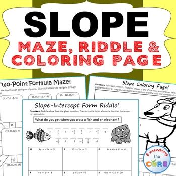 Students are given ordered pairs. SLOPE Maze, Riddle, & Coloring Page (Fun MATH Activities ...
