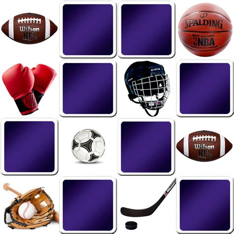 Play Matching Game For Adults Sports Objects Online And Free Memozor