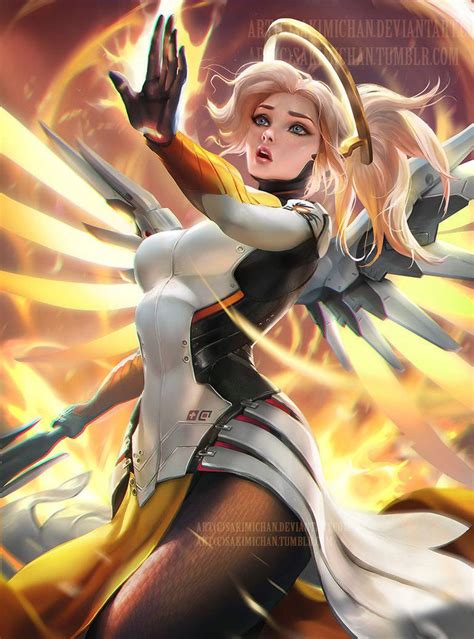 Mercy By Sakimichan Sakimichan Overwatch Fan Art Mercy Overwatch