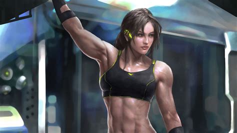 X Muscular Girl K K Hd K Wallpapers Images Backgrounds Photos And Pictures