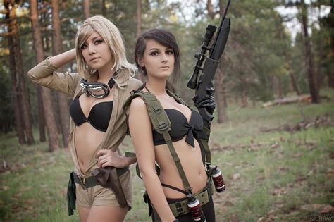 Wallpaper Women Cosplay Weapon Cleavage Metal Gear Solid Metal Gear Boobs Black Bras