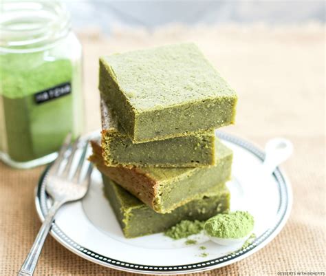 Healthy Matcha Green Tea Blondies Sugar Free Gluten Free Vegan Recipe Matcha Baking