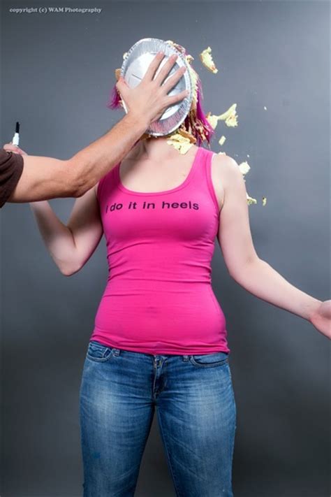 A classic gag, tossing a pie into another person's face. WAM Photography