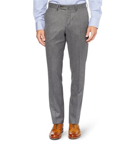 Lyst Hackett Regularfit Wool Flannel Trousers In Gray For Men