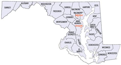 Maryland Counties Map Southern Maryland Online