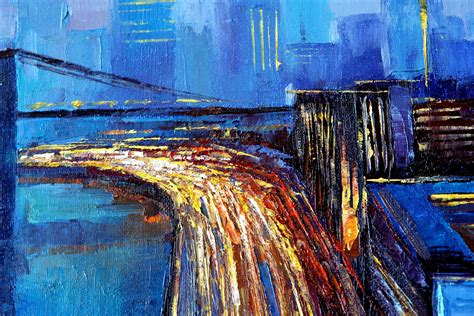 Cityscape Original City Abstract Oil Painting New York Etsy