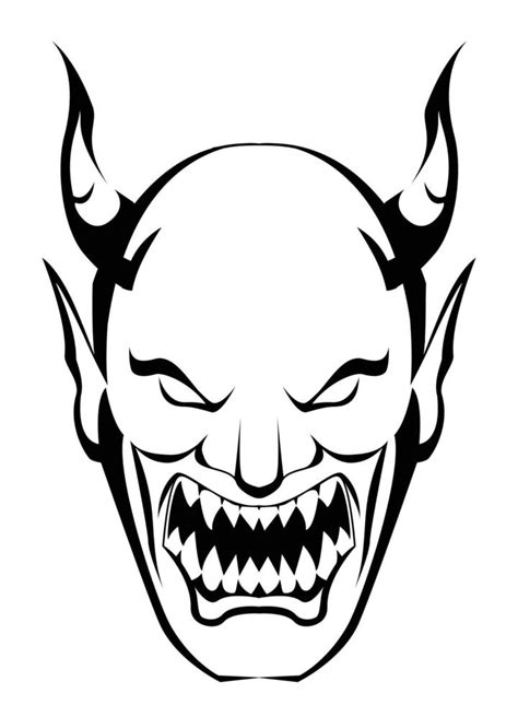 Demon Head Illustration 14300039 Vector Art At Vecteezy