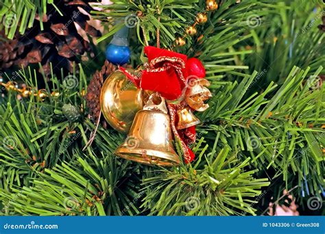 Bells And Bows Christmas Tree Ornaments Stock Photo Image Of