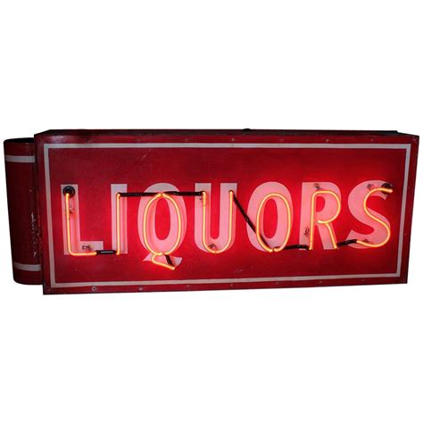 Art Deco Double Sided Liquors Neon Sign For Sale At 1stdibs