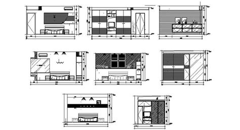 Bedroom And Drawing Room Elevation 2d View Autocad File Cadbull