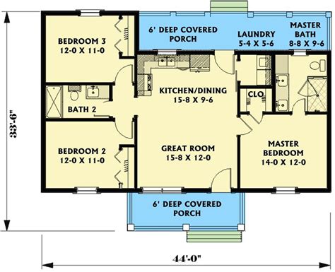 Plan 25019dh 3 Bed Southern Country Home Plan With Split Bedrooms