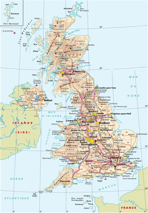 Château de rêve angleterre ecosse carte voyage. Carte d'Angleterre - Grande Bretagne ou Royaume Uni » Art ...