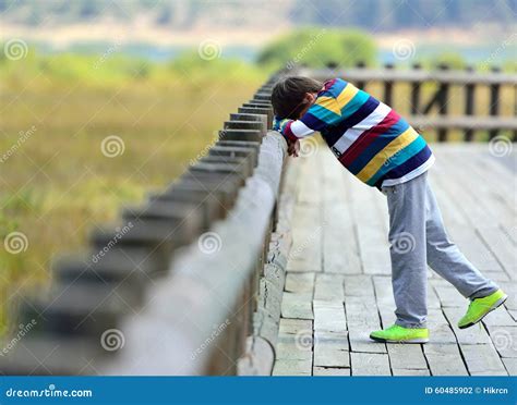 Sad Boy Standing Alone Stock Photo Image Of Park Elem 60485902
