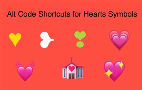 Alt Code Keyboard Shortcuts For Heart Emoji Symbols Webnots